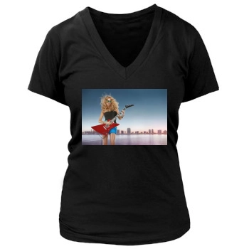 Paulina Rubio Women's Deep V-Neck TShirt