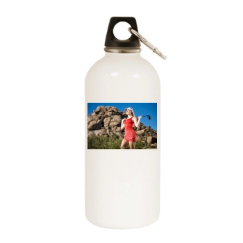 Paige Spiranac White Water Bottle With Carabiner