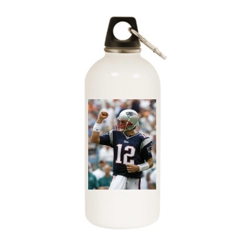 Tom Brady White Water Bottle With Carabiner