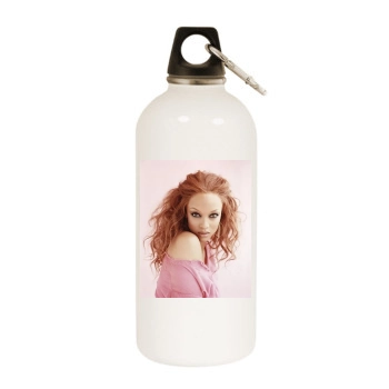 Tyra Banks White Water Bottle With Carabiner