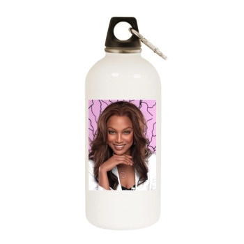 Tyra Banks White Water Bottle With Carabiner