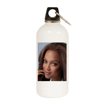 Tyra Banks White Water Bottle With Carabiner