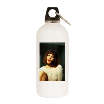 Carla Bruni White Water Bottle With Carabiner