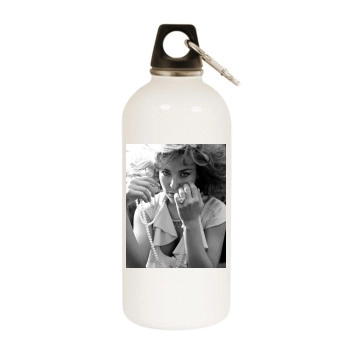 Carmen Electra White Water Bottle With Carabiner