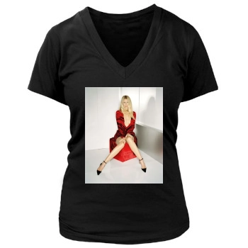 Claudia Schiffer Women's Deep V-Neck TShirt