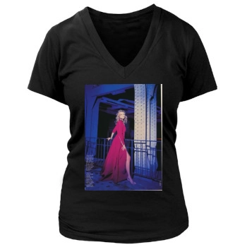 Claudia Schiffer Women's Deep V-Neck TShirt