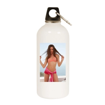 Erica Ellyson White Water Bottle With Carabiner