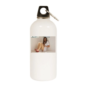 Erica Ellyson White Water Bottle With Carabiner