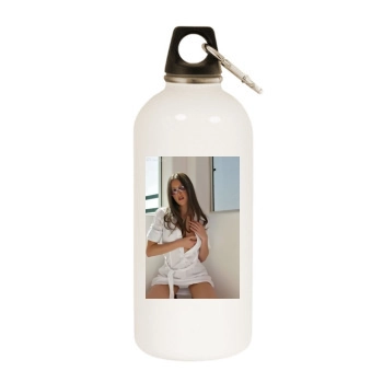 Erica Ellyson White Water Bottle With Carabiner