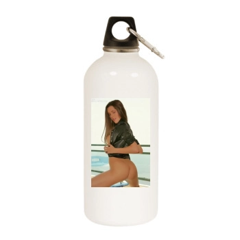 Erica Ellyson White Water Bottle With Carabiner