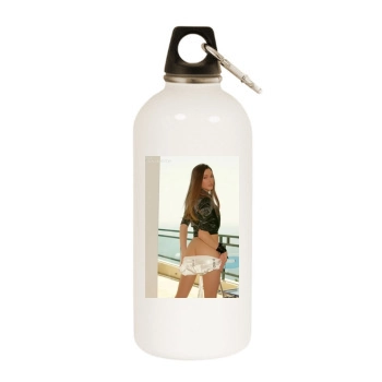 Erica Ellyson White Water Bottle With Carabiner