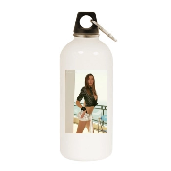 Erica Ellyson White Water Bottle With Carabiner