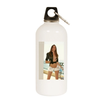 Erica Ellyson White Water Bottle With Carabiner