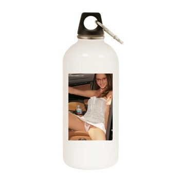 Erica Ellyson White Water Bottle With Carabiner