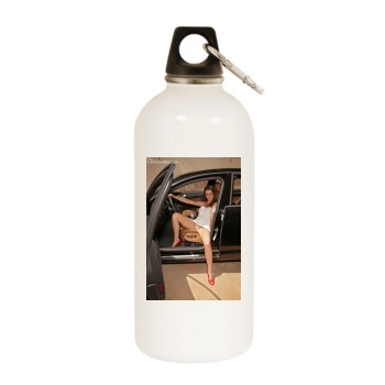 Erica Ellyson White Water Bottle With Carabiner