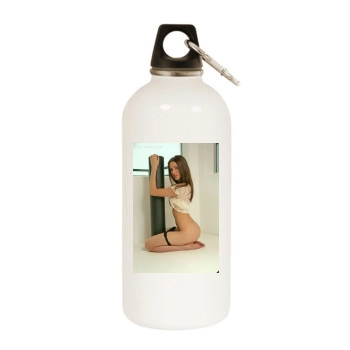 Erica Ellyson White Water Bottle With Carabiner