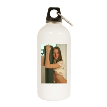 Erica Ellyson White Water Bottle With Carabiner