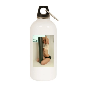 Erica Ellyson White Water Bottle With Carabiner