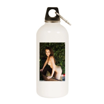 Erica Ellyson White Water Bottle With Carabiner