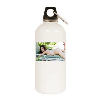 Erica Ellyson White Water Bottle With Carabiner