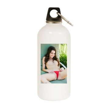 Erica Ellyson White Water Bottle With Carabiner