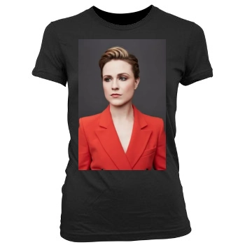 Evan Rachel Wood Women's Junior Cut Crewneck T-Shirt