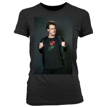 Jim Carrey Women's Junior Cut Crewneck T-Shirt