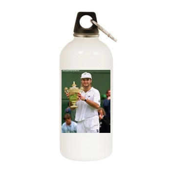 Andre Agassi White Water Bottle With Carabiner