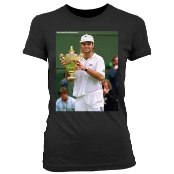 Andre Agassi Women's Junior Cut Crewneck T-Shirt