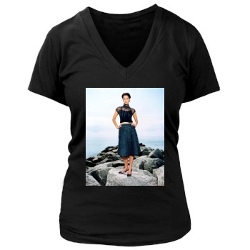 Christy Turlington Women's Deep V-Neck TShirt