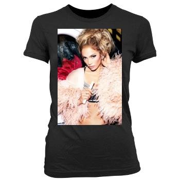 Jennifer Lopez Women's Junior Cut Crewneck T-Shirt