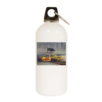 Joey Logano White Water Bottle With Carabiner