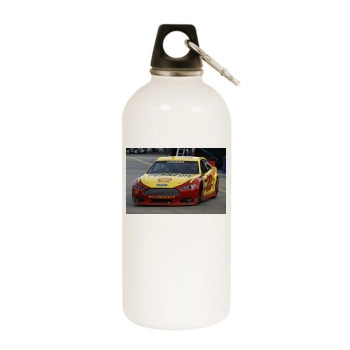 Joey Logano White Water Bottle With Carabiner