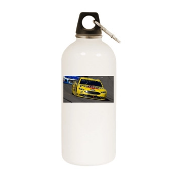 Joey Logano White Water Bottle With Carabiner