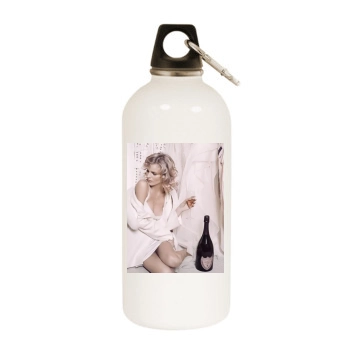 Eva Herzigova White Water Bottle With Carabiner