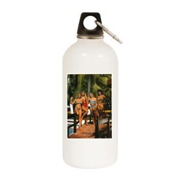 Roberta Vasquez White Water Bottle With Carabiner