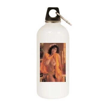 Roberta Vasquez White Water Bottle With Carabiner