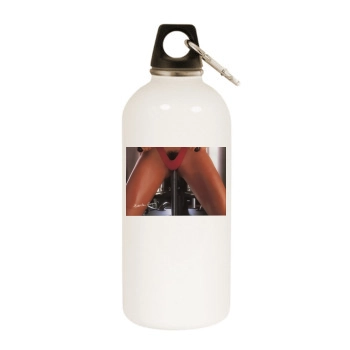 Roberta Vasquez White Water Bottle With Carabiner