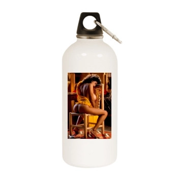 Roberta Vasquez White Water Bottle With Carabiner