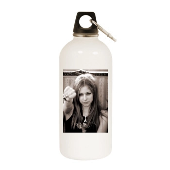 Avril Lavigne White Water Bottle With Carabiner