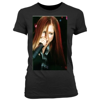 Avril Lavigne Women's Junior Cut Crewneck T-Shirt