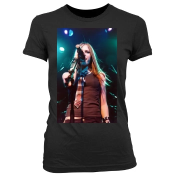 Avril Lavigne Women's Junior Cut Crewneck T-Shirt