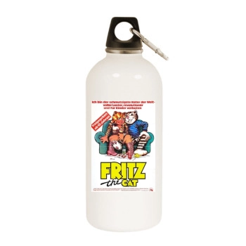 Fritz the Cat (1972) White Water Bottle With Carabiner