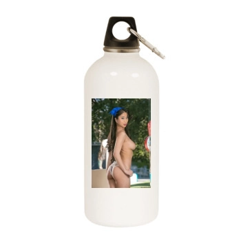 Jade Kush White Water Bottle With Carabiner