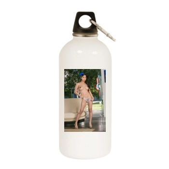 Jade Kush White Water Bottle With Carabiner