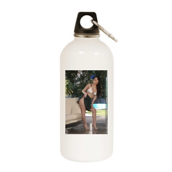 Jade Kush White Water Bottle With Carabiner