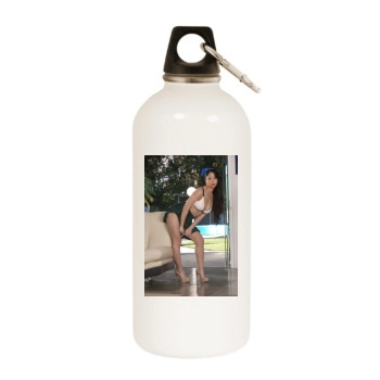 Jade Kush White Water Bottle With Carabiner