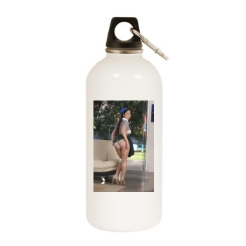 Jade Kush White Water Bottle With Carabiner