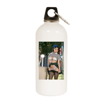 Jade Kush White Water Bottle With Carabiner