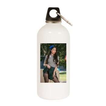 Jade Kush White Water Bottle With Carabiner